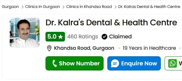 Dr. Kalra's Dental and Health Centre rated 5.0 on Justdial
