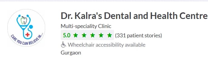 Dr. Kalra's Dental and Health Centre rated 5.0 on Practo